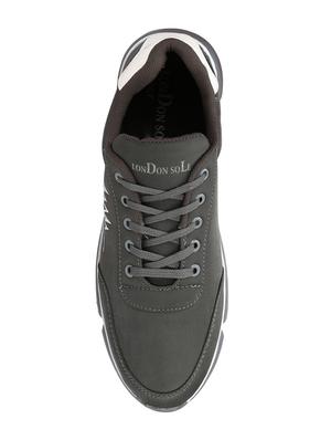 grey canvas lace up sport shoes - 16618788 - Standard Image - 3