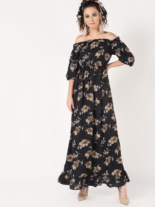 off shoulder floral maxi dress - 16618847 - Standard Image - 1