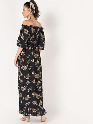 off shoulder floral maxi dress - 16618847 - Standard Image - 3