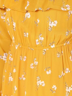 off shoulder bell sleeved a-line dress - 16618848 - Standard Image - 6
