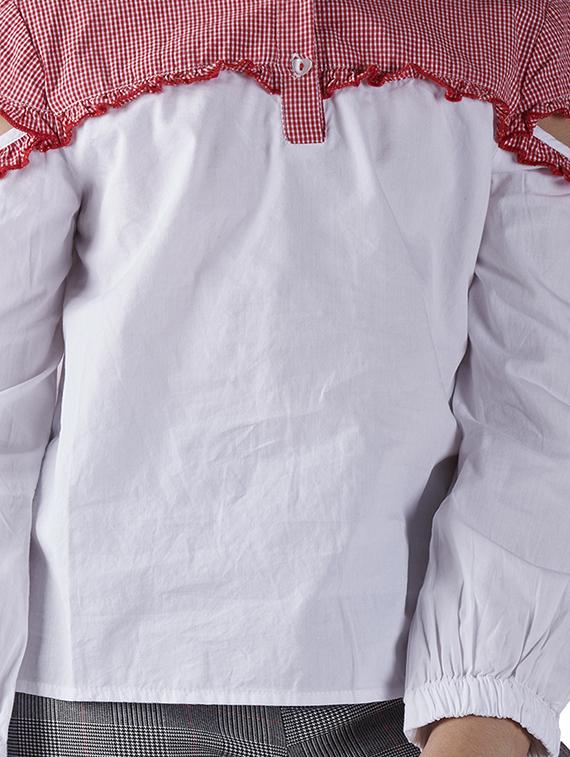 red cotton regular tops - 16618962 - Zoom Image - 3