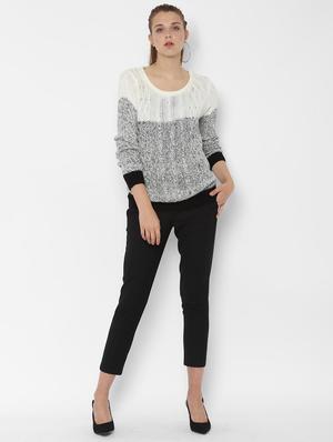round neck color block pullover - 16620117 - Standard Image - 3