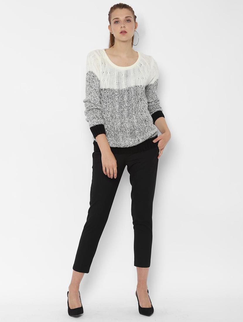 round neck color block pullover - 16620117 - Zoom Image - 3