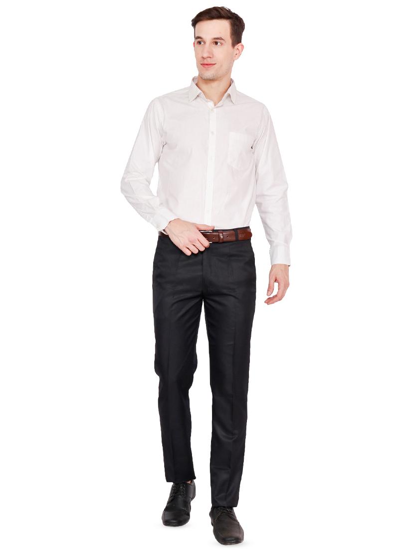 black and brown combo flat front formal trousers - 16620321 - Zoom Image - 9