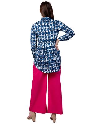 printed a-line pleated kurti - 16620413 - Standard Image - 3