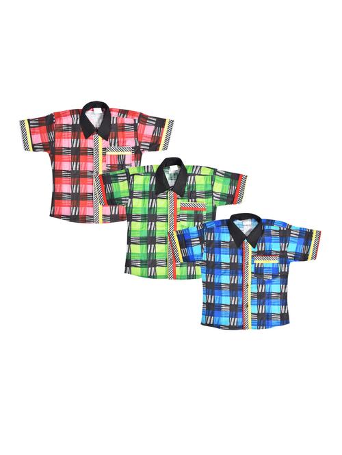 set of 3 multi colored cotton shirt - 16620414 - Standard Image - 1