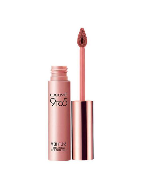lakme 9 to 5 weightless mousse lip and cheek color, blush velvet, 9g - 16620633 - Very Small Image - 1