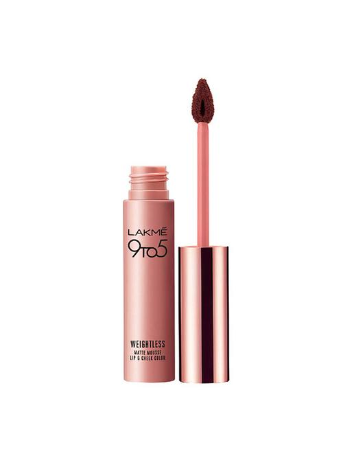 lakme 9 to 5 weightless mousse lip & cheek color, chocolate mousse, 9 g - 16620634 - Very Small Image - 1
