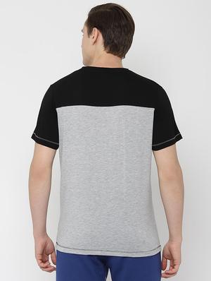 grey color block cut & sew t-shirt - 16620748 - Standard Image - 3