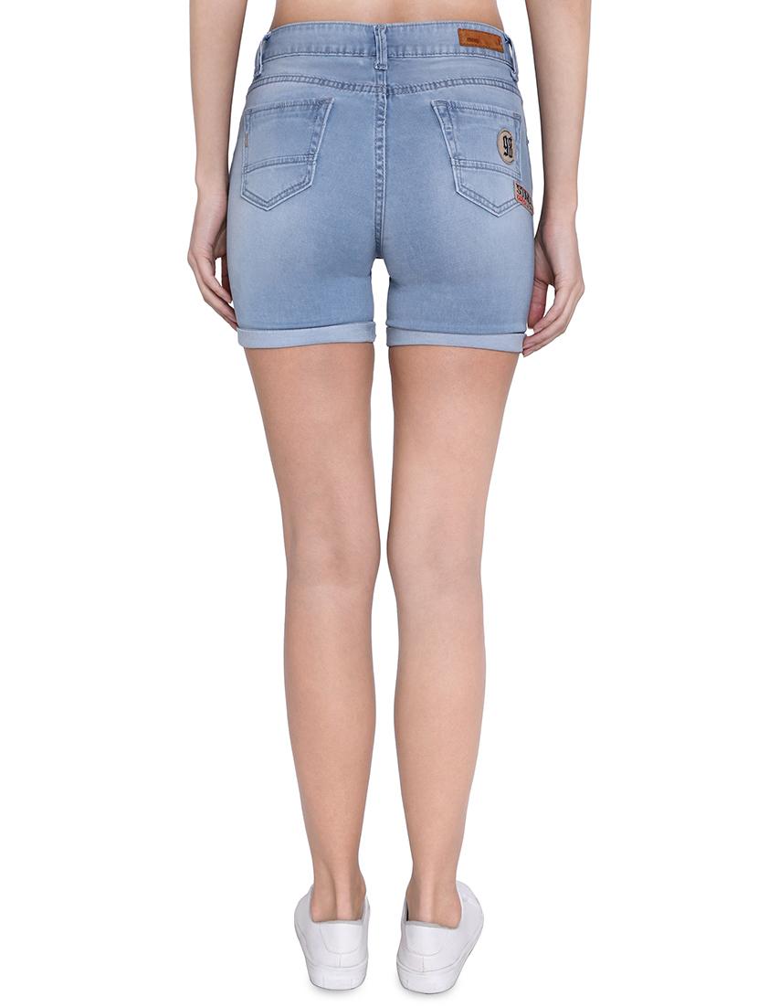 high rise stone washed shorts - 16622901 - Zoom Image - 3
