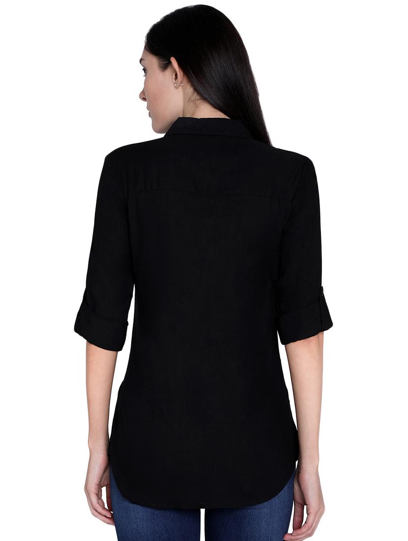 roll up sleeved solid shirt - 16622903 - Zoom Image - 3