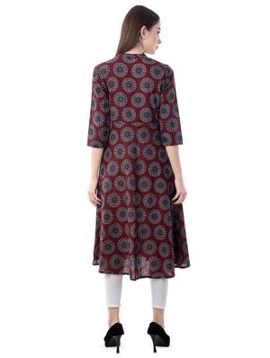 printed flared kurta - 16628524 - Standard Image - 3