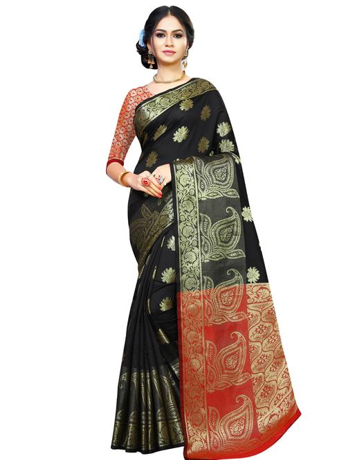 self-design woven saree with blouse - 16629518 - Standard Image - 1