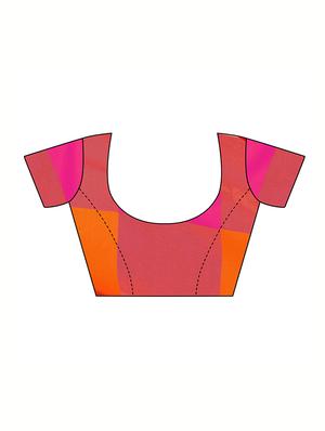 color block woven saree with blouse - 16629832 - Standard Image - 3