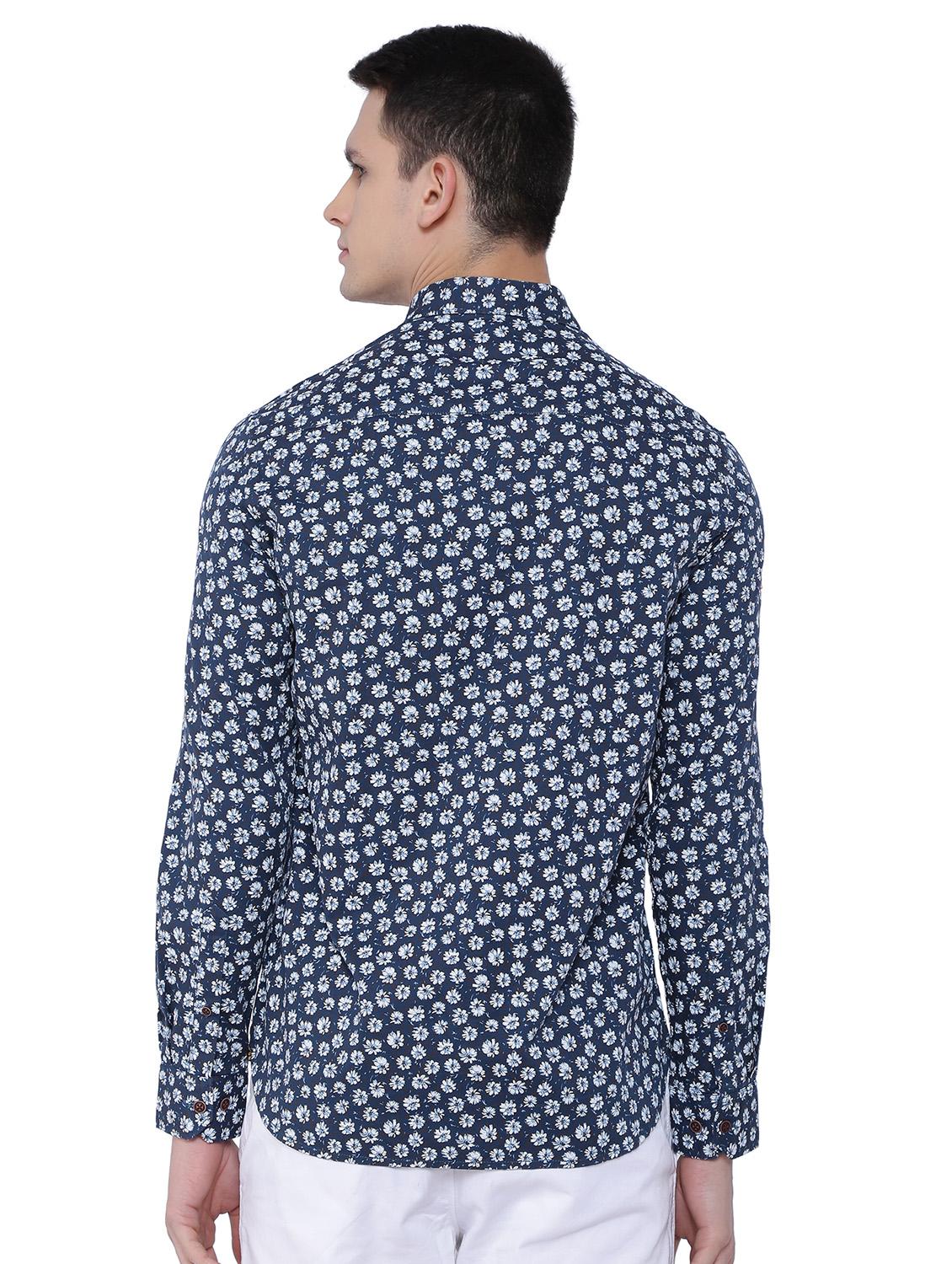 blue floral printed casual shirt - 16629886 - Zoom Image - 3
