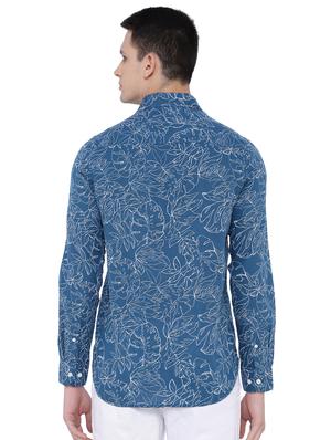 blue printed casual shirt - 16629893 - Standard Image - 3