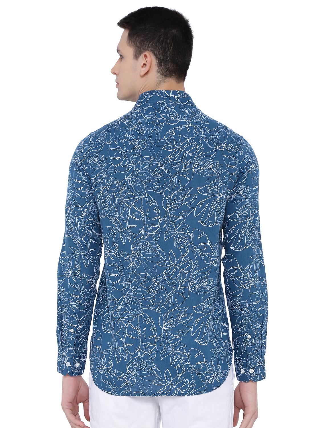blue printed casual shirt - 16629893 - Zoom Image - 3