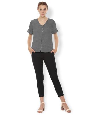 frill detail hounds tooth shirt - 16630155 - Standard Image - 3