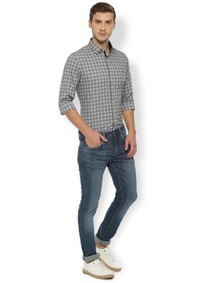 grey checkered casual shirt - 16630162 - Standard Image - 3
