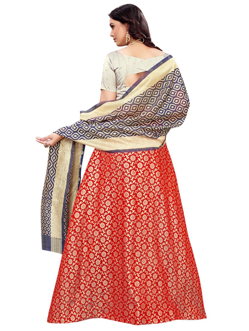 contrast flared lehenga - 16630283 - Zoom Image - 3