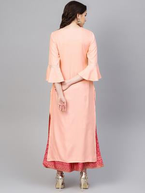 embroidered kurta palazzo set - 16630347 - Standard Image - 3