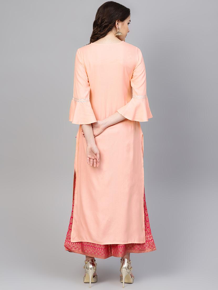 embroidered kurta palazzo set - 16630347 - Zoom Image - 3