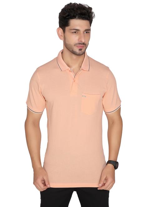 peach solid t-shirt - 16631103 - Standard Image - 1