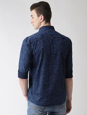 blue printed casual shirt - 16631228 - Standard Image - 3