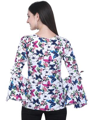 bell sleeved butterfly print top - 16631527 - Standard Image - 3