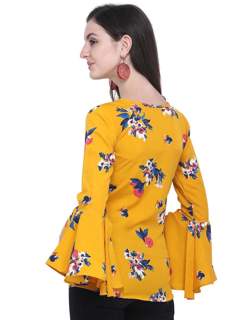 bell sleeved floral top - 16631528 - Zoom Image - 3
