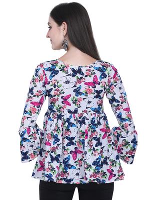 bell sleeved printed top - 16631532 - Standard Image - 3