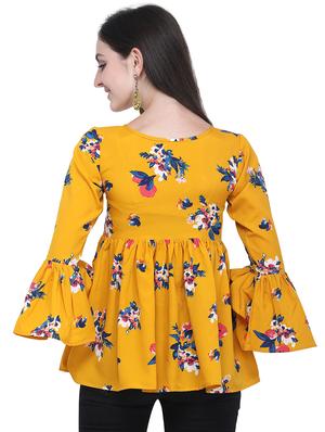 bell sleeved floral top - 16631533 - Standard Image - 3