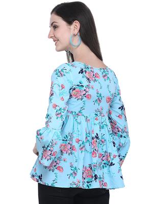 bell sleeved floral top - 16631534 - Standard Image - 3