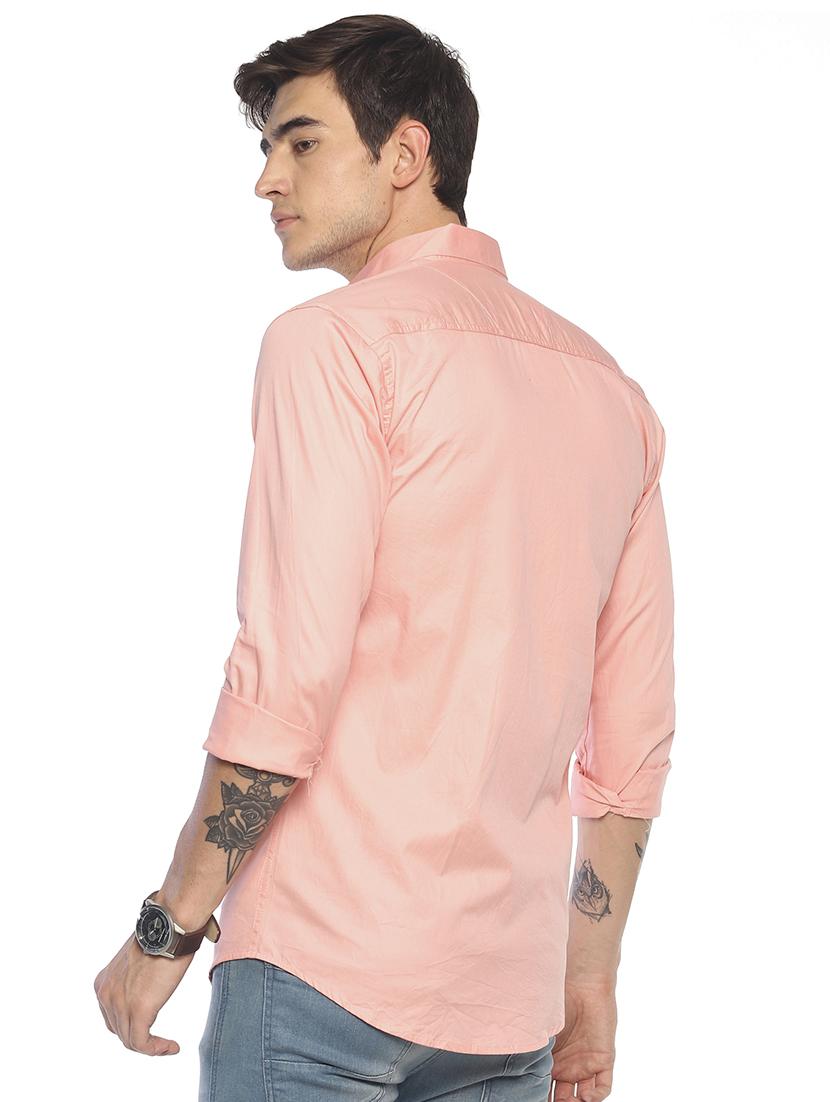 pink solid casual shirt - 16631766 - Zoom Image - 3
