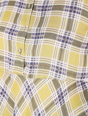 flute sleeved checkered top - 16631781 - Standard Image - 6