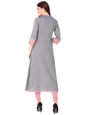 solid a-line kurta - 16632047 - Standard Image - 3