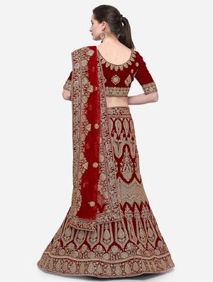 embroidered a-line lehenga - 16632184 - Standard Image - 3
