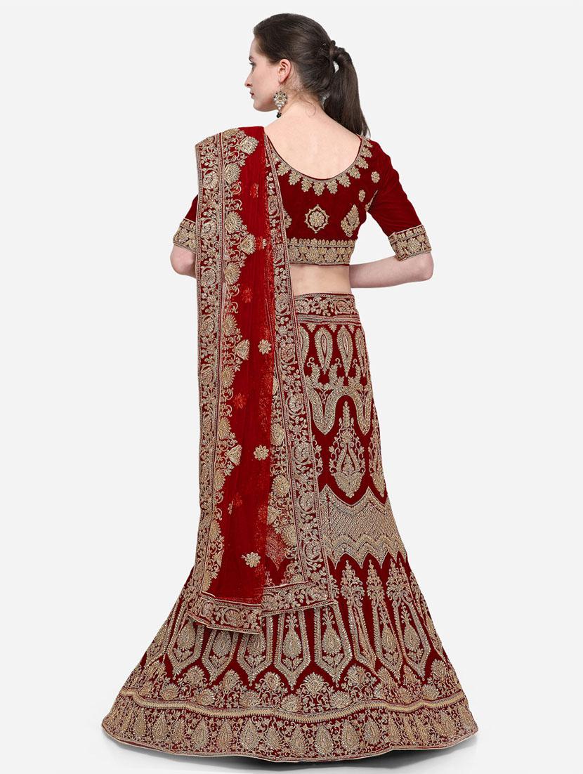 embroidered a-line lehenga - 16632184 - Zoom Image - 3