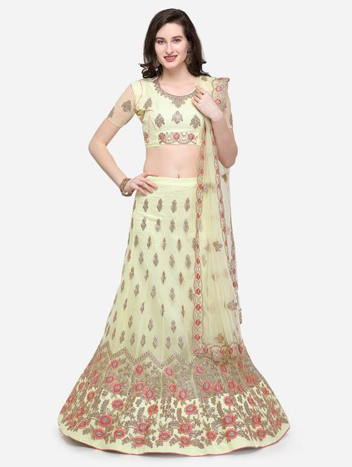 embroidered a-line lehenga - 16632191 - Standard Image - 1