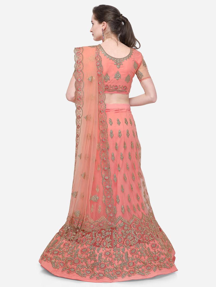 embroidered a-line lehenga - 16632193 - Zoom Image - 3