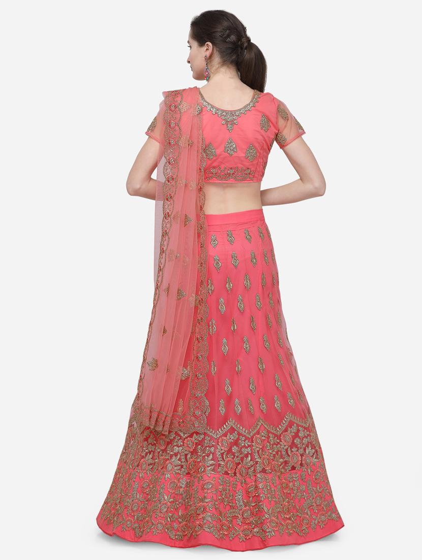 embroidered a-line lehenga - 16632195 - Zoom Image - 3