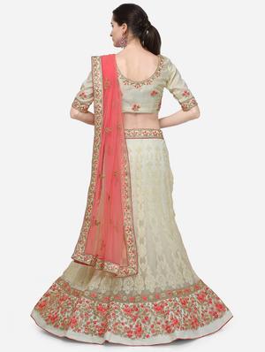 embroidered a-line lehenga - 16632212 - Standard Image - 3