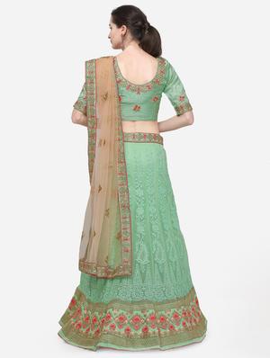 embroidered a-line lehenga - 16632262 - Standard Image - 3