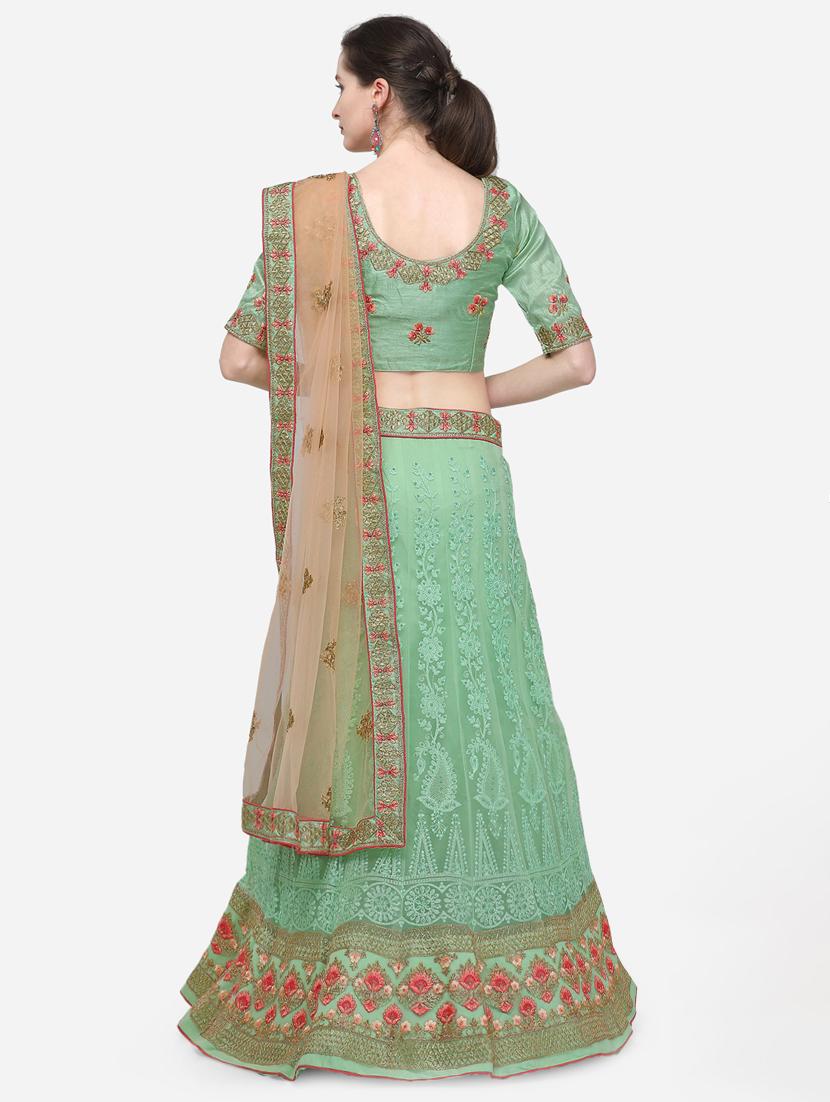 embroidered a-line lehenga - 16632262 - Zoom Image - 3