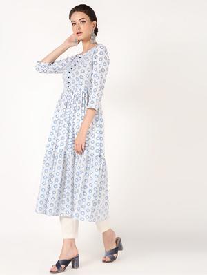 floral printed anarkali kurta - 16632293 - Standard Image - 3