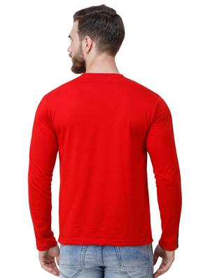 red solid taped t-shirt - 16632323 - Standard Image - 3