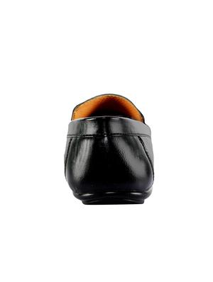 black leatherette slip on loafers - 16632448 - Standard Image - 3