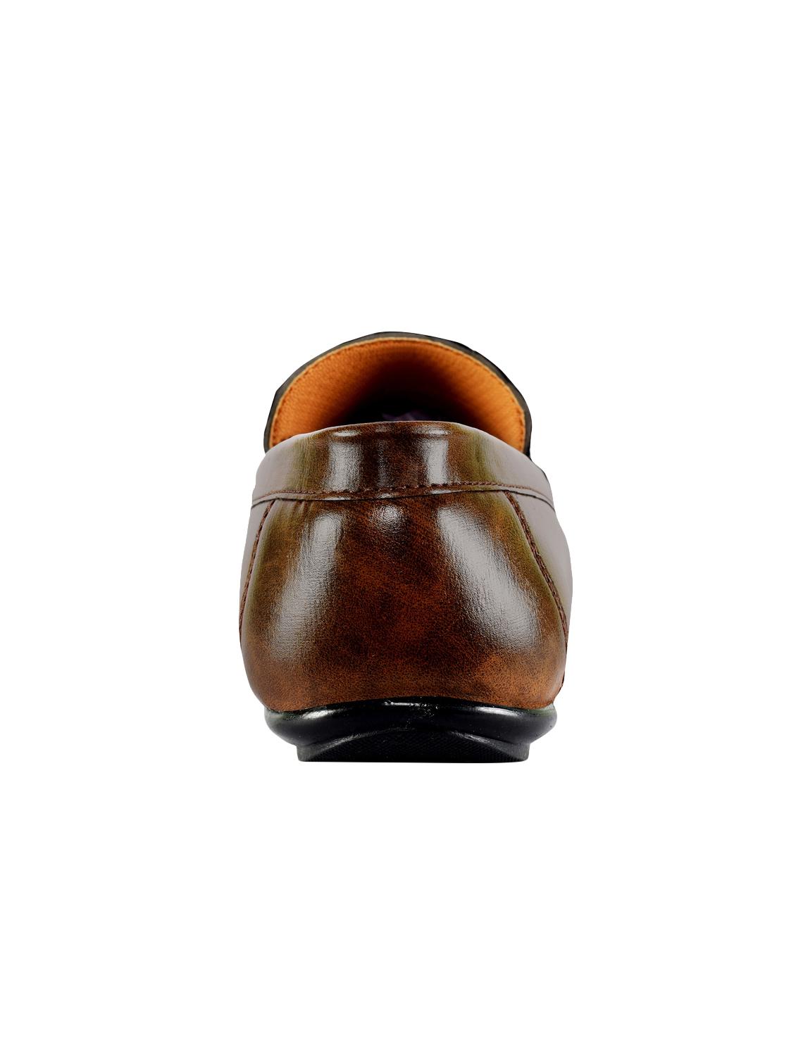 brown leatherette slip on loafers - 16632449 - Zoom Image - 3
