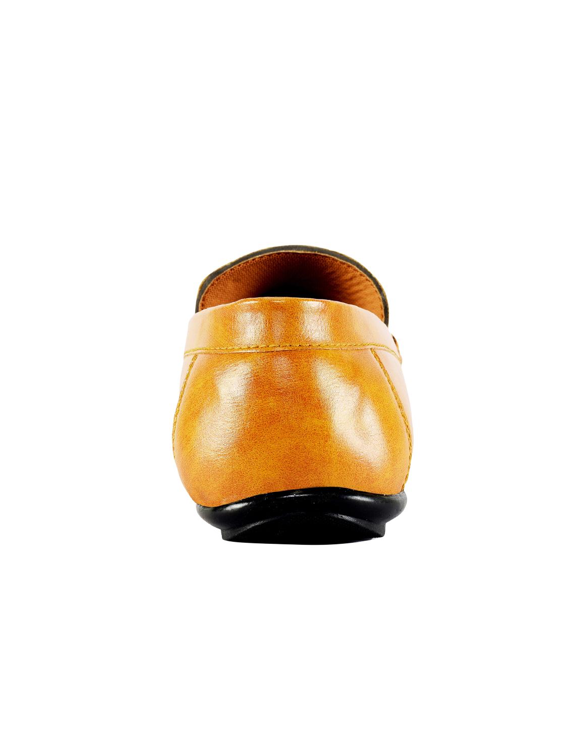 tan leatherette slip on loafers - 16632452 - Zoom Image - 3