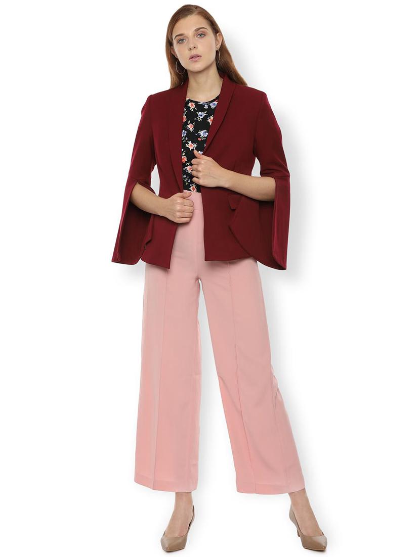 slit sleeved solid blazer - 16632565 - Zoom Image - 3